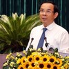 Bí thư Thành ủy TP.HCM Nguyễn Văn Nên phát biểu tại hội nghị. 