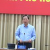 Chủ tịch UBND TP.HCM Phan Văn Mãi phát biểu tại hội nghị. Ảnh: DÂN TUYẾT