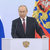 Tổng thống Nga Vladimir Putin có bài phát biểu trong buổi lễ tuyên bố sáp nhập các vùng Donetsk, Lugansk, Kherson và Zaporizhia của Ukraine tại Điện Kremlin ngày 30-9 - Ảnh: RT