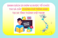 25 đơn vị được tổ chức thi và cấp chứng chỉ tiếng Anh mới nhất 2022 tại 10 tỉnh thành Việt Nam