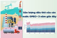 Sản lượng dầu thô của các nước OPEC+ trong 3 năm gần đây