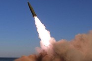 Một vụ thử tên lửa của Triều Tiên hồi tháng 4-2022. ẢNH: KCNA