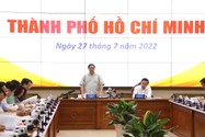 Thủ tướng Phạm Minh Chính chủ trì buổi làm việc với TP.HCM, sáng 27-7. Ảnh: TTBC