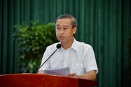 Ông Huỳnh Thanh Nhân, Giám đốc Sở Nội vụ TP.HCM, phát biểu tại hội nghị. Ảnh: NGUYỆT NHI