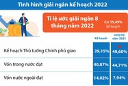 Infographic: Tình hình giải ngân vốn ngân sách 8 tháng đầu năm 2022