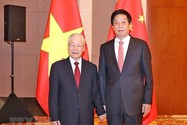 Tổng bí thư Nguyễn Phú Trọng hội kiến Chủ tịch Quốc hội Trung Quốc Lật Chiến Thư