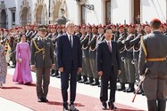  Lễ đón chính thức Chủ tịch nước Võ Văn Thưởng thăm Cộng hòa Áo
