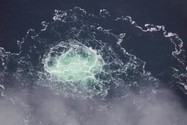 O scurgere în conducta Nord Stream din Marea Baltică. Foto: AFP