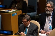 Bộ trưởng Ngoại giao Cuba - ông Bruno Rodriguez tại trụ sở Liên Hợp Quốc ở thành phố New York (Mỹ). Ảnh: RT
