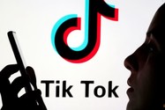 Logo của mạng xã hội video Tiktok. Ảnh: REUTERS