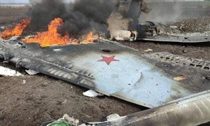 Tiêm kích Su-25 của Nga bị Ukraine bắn hạ ở tỉnh Kherson. Ảnh: ILLUSTRATIVE