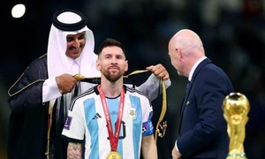 Messi trong đêm đăng quang cùng Argentina tại World Cup 2022. Ảnh: GETTY IMAGES
