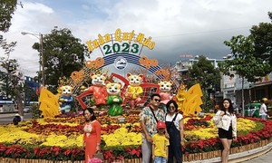 Fruit display to welcome the Lunar New Year 2023