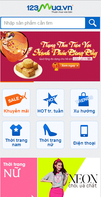 123Mua nâng cấp giao diện di động ảnh 1