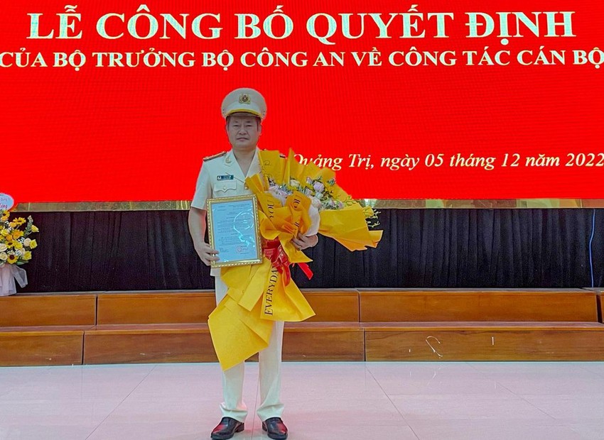 Thượng tá Lê Phi Hùng được bổ nhiệm làm Phó Giám đốc Công an tỉnh Quảng Trị. Ảnh: ND