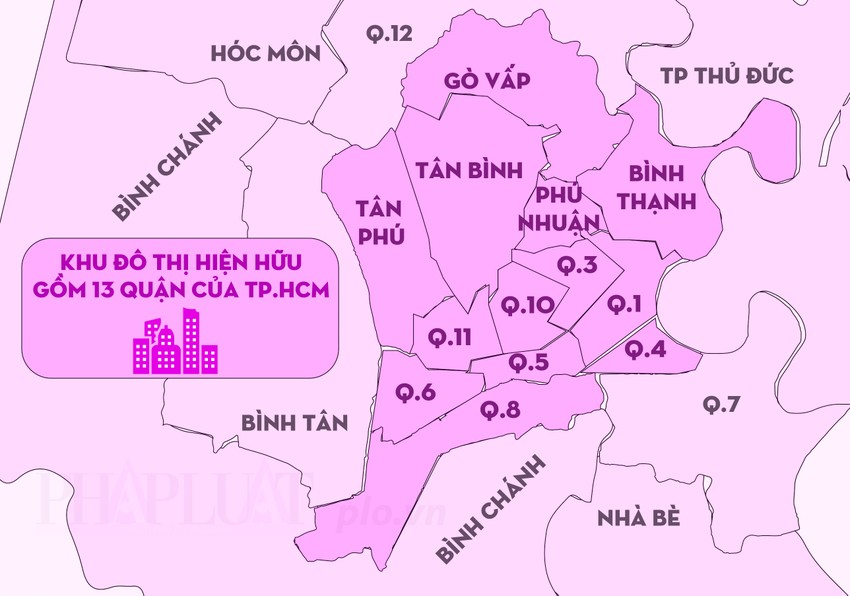  TP.HCM tính lại khu đô thị hiện hữu 13 quận nội thành