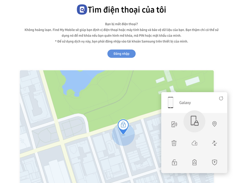 Sử dụng tính năng Find My Mobile để mở khóa thiết bị. Ảnh: MINH HOÀNG