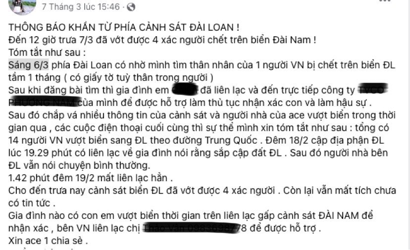 Xôn xao thông tin nhóm người Việt bị chìm tàu khi từ Trung Quốc sang Đài Loan ảnh 2