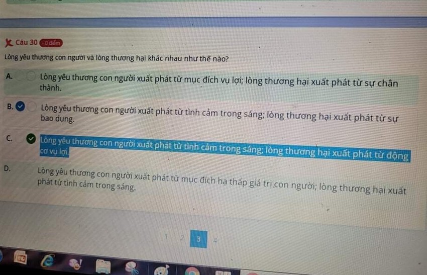 Tranh cãi khái niệm ‘lòng thương hại’ trong đề kiểm tra GDCD lớp 7