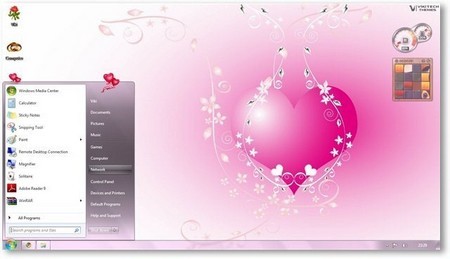 Download bộ giao diện về ngày lễ tình nhân cho Windows 7 miễn phí