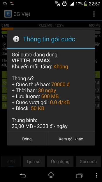 Thủ thuật quản lý và theo dõi dung lượng mạng 3G sử dụng trên Android