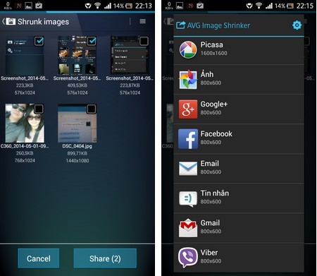 Thu nhỏ kích thước file ảnh để tiết kiệm dung lượng trên smartphone