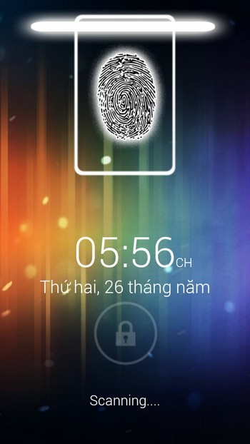 Ứng dụng đang quét ngón tay của người dùng