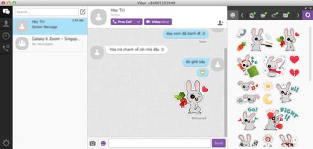 Viber 4.2 trên Mac OS X.