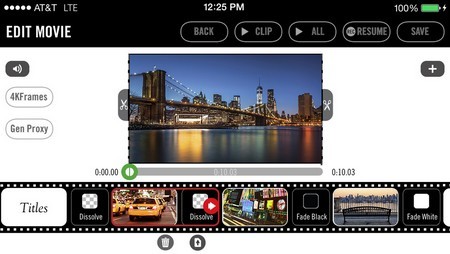 Giao diện của ứng dụng Vizzywig 4K