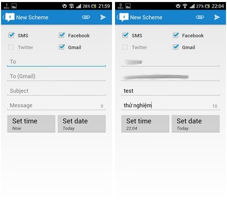 Lên lịch để smartphone tự động gửi tin nhắn SMS, Facebook, Email...