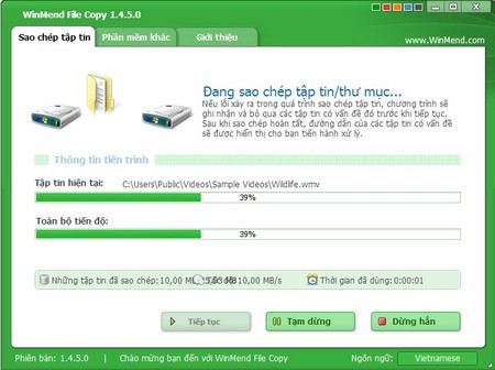 Các chế độ sao chép dữ liệu