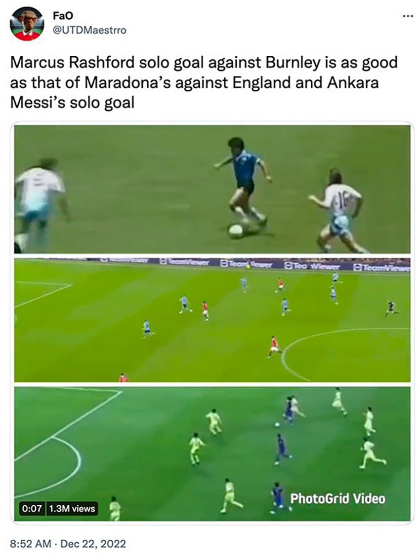 MU fans were cursed for comparing Rashford's goal to Messi's masterpiece photo 4