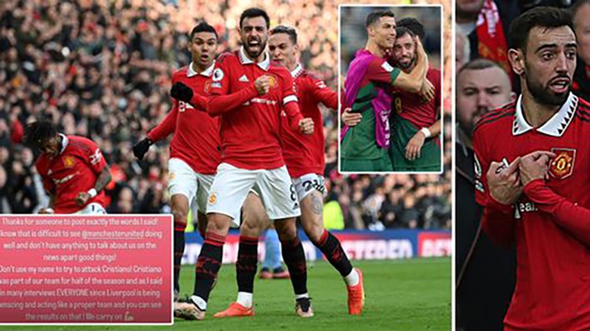 Bruno Fernandes took to social media to respond to accusations that he criticized Ronaldo. PHOTO: MIRROR