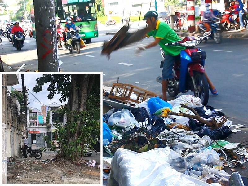 Rác: Đây là bức hình về một đống rác bị bỏ lăn tụm, nhưng hãy nhìn qua đó và tưởng tượng đến cảnh đường phố sạch sẽ khi mọi người đều thực hiện việc vứt rác đúng nơi quy định.