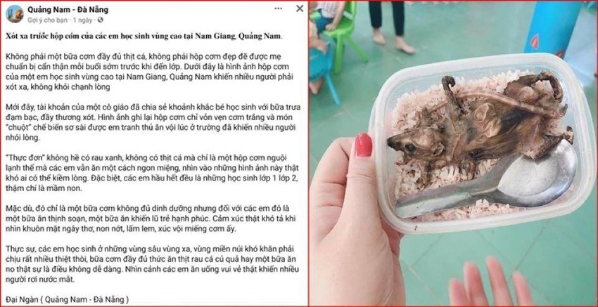 Hình ảnh ăn cơm thịt chuột của trẻ em vùng cao vừa được đăng lên mạng xã hội và đã bị chính quyền xử phạt. Việc này nhằm để bảo vệ sức khỏe của trẻ em, ngăn chặn những dịch bệnh có thể xuất hiện trong thời tiết khắc nghiệt của vùng cao.