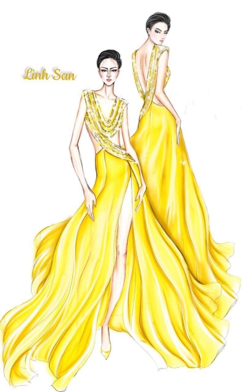Váy dạ hội vàng của H\'Hen Niê được xếp đẹp nhất thế giới