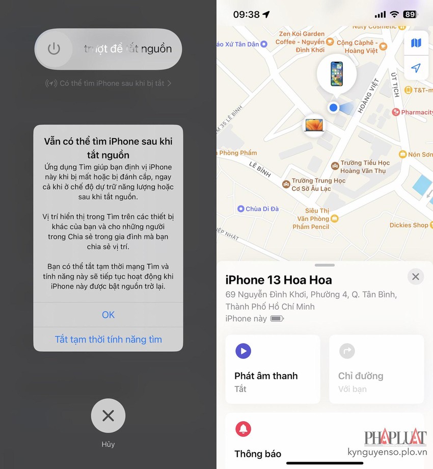 Bạn có biết rằng iPhone có tính năng theo dõi vị trí ngay cả khi tắt nguồn? Hãy xem hình ảnh để tìm hiểu cách mà tính năng này có thể giúp bạn tìm lại chiếc điện thoại đã mất hoặc đánh dấu vị trí của một người thân trong trường hợp khẩn cấp.