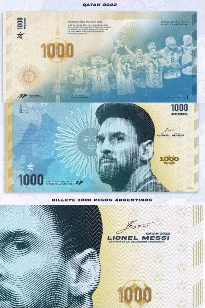 Tờ tiền Messi Argentina: \